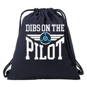 Dibs On The Pilot Meaningful Gift Drawstring Bag