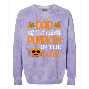 Dad Of The Cutest Pumpkin In The Patch Halloween Colorblast Crewneck Sweatshirt