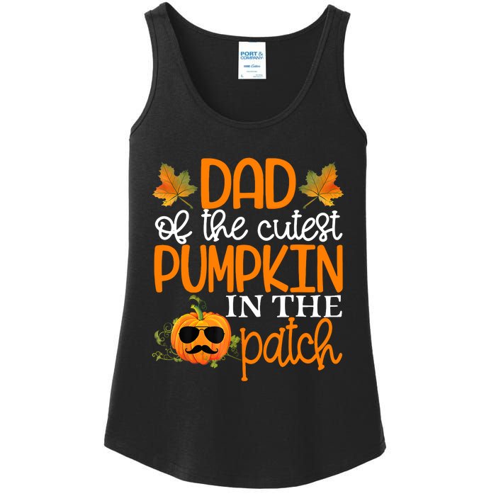 Dad Of The Cutest Pumpkin In The Patch Halloween Ladies Essential Tank