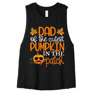 Dad Of The Cutest Pumpkin In The Patch Halloween Women's Racerback Cropped Tank