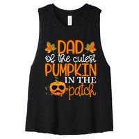 Dad Of The Cutest Pumpkin In The Patch Halloween Women's Racerback Cropped Tank