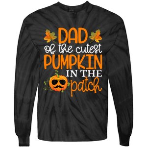 Dad Of The Cutest Pumpkin In The Patch Halloween Tie-Dye Long Sleeve Shirt