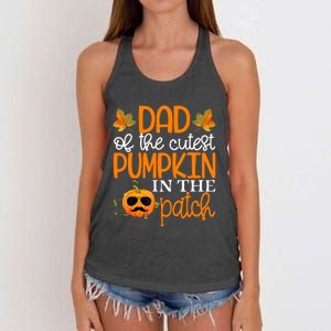 Dad Of The Cutest Pumpkin In The Patch Halloween Women's Knotted Racerback Tank