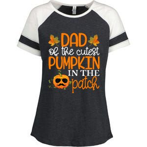 Dad Of The Cutest Pumpkin In The Patch Halloween Enza Ladies Jersey Colorblock Tee