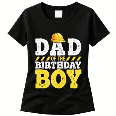 Dad of the Birthday Construction Birthday Party Hat Womens T-Shirt