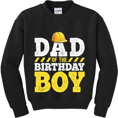 Dad of the Birthday Construction Birthday Party Hat Kids Sweatshirt