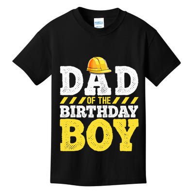 Dad of the Birthday Construction Birthday Party Hat Kids T-Shirt