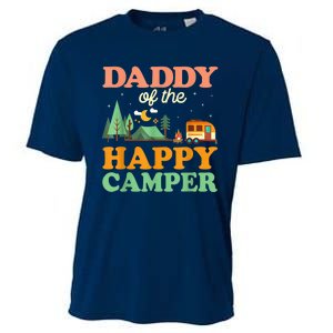 Daddy Of The Happy Camper Shirt  1st Bday Camping Trip Cooling Performance Crew T-Shirt