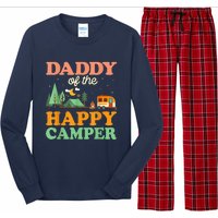 Daddy Of The Happy Camper Shirt  1st Bday Camping Trip Long Sleeve Pajama Set