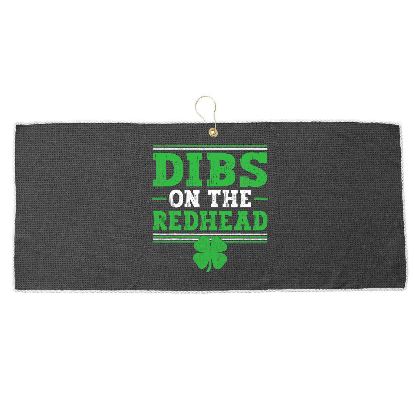 Dibs On The Redhead Large Microfiber Waffle Golf Towel