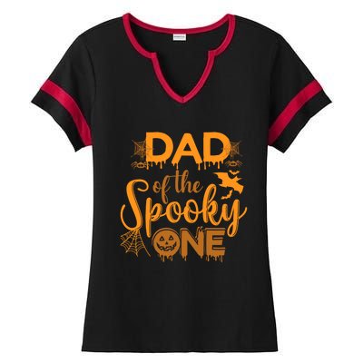 Dad Of The Spooky One Funny Dad Halloween Gift Ladies Halftime Notch Neck Tee