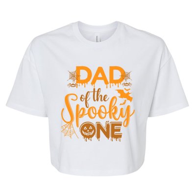 Dad Of The Spooky One Funny Dad Halloween Gift Bella+Canvas Jersey Crop Tee