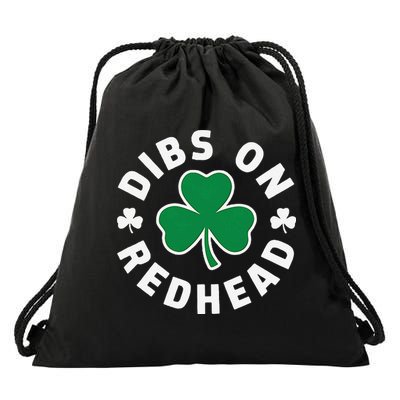 Dibs On The Redhead Shamrock St Patricks Day Drawstring Bag