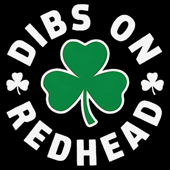 Dibs On The Redhead Shamrock St Patricks Day Flat Bill Trucker Hat
