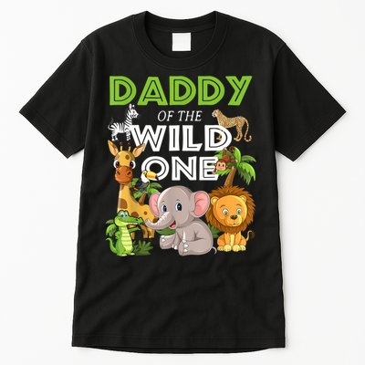 Daddy Of The Wild One Zoo Birthday Safari Jungle Animal Tall T-Shirt