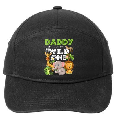 Daddy Of The Wild One Zoo Birthday Safari Jungle Animal 7-Panel Snapback Hat