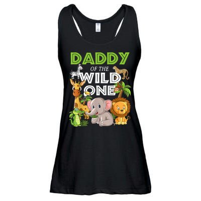 Daddy Of The Wild One Zoo Birthday Safari Jungle Animal Ladies Essential Flowy Tank
