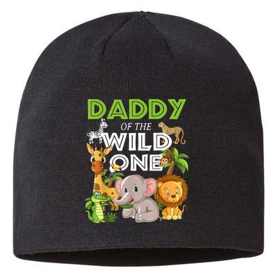 Daddy Of The Wild One Zoo Birthday Safari Jungle Animal Sustainable Beanie