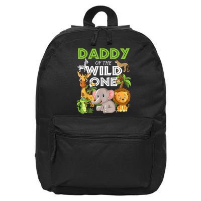 Daddy Of The Wild One Zoo Birthday Safari Jungle Animal 16 in Basic Backpack