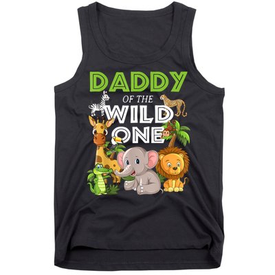 Daddy Of The Wild One Zoo Birthday Safari Jungle Animal Tank Top