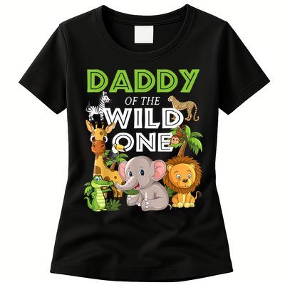 Daddy Of The Wild One Zoo Birthday Safari Jungle Animal Womens T-Shirt