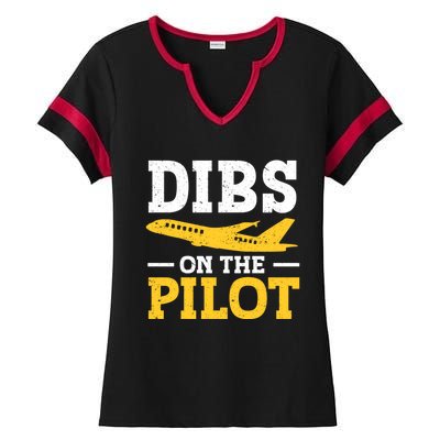 Dibs On The Pilot Cute Gift Ladies Halftime Notch Neck Tee