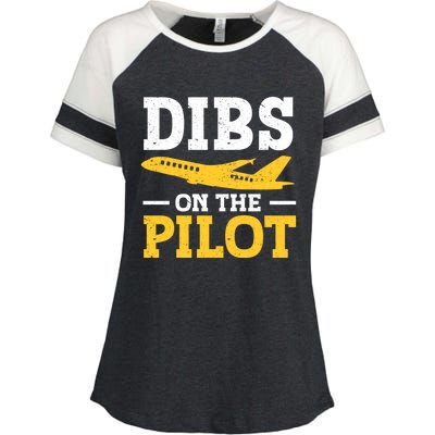 Dibs On The Pilot Cute Gift Enza Ladies Jersey Colorblock Tee