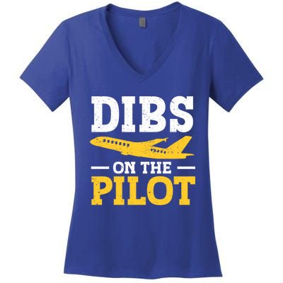 Dibs On The Pilot Cute Gift Women's V-Neck T-Shirt