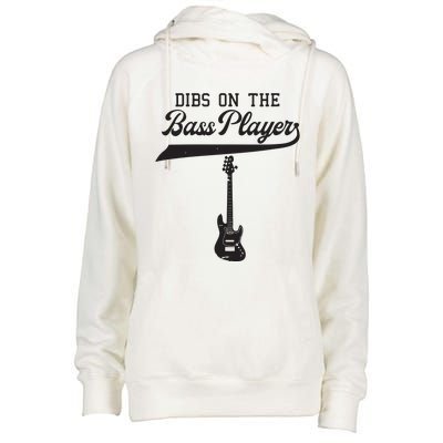 Dibs On The Bass Player Bassist Guitarist Guitar Band Rocker Womens Funnel Neck Pullover Hood