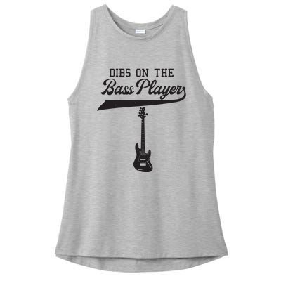 Dibs On The Bass Player Bassist Guitarist Guitar Band Rocker Ladies PosiCharge Tri-Blend Wicking Tank