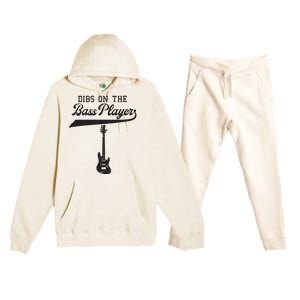 Dibs On The Bass Player Bassist Guitarist Guitar Band Rocker Premium Hooded Sweatsuit Set