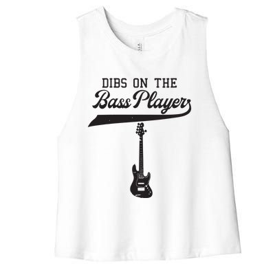 Dibs On The Bass Player Bassist Guitarist Guitar Band Rocker Women's Racerback Cropped Tank