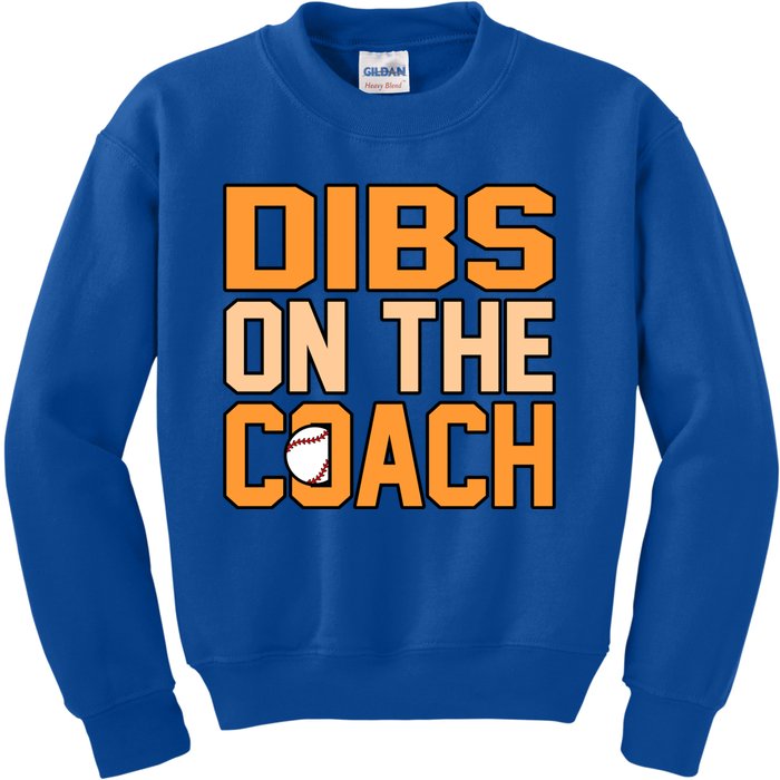 Dibs On The Coach Baseball Player Sports Lover Graphic Gift Kids Sweatshirt