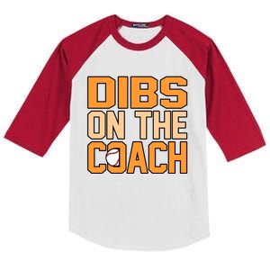 Dibs On The Coach Baseball Player Sports Lover Graphic Gift Kids Colorblock Raglan Jersey