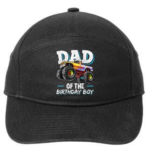 Dad Of The Birthday Boy Monster Truck Birthday Novelty Gift 7-Panel Snapback Hat