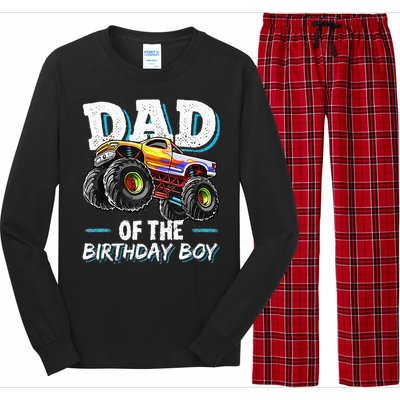 Dad Of The Birthday Boy Monster Truck Birthday Novelty Gift Long Sleeve Pajama Set