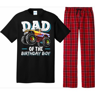 Dad Of The Birthday Boy Monster Truck Birthday Novelty Gift Pajama Set