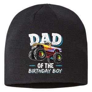 Dad Of The Birthday Boy Monster Truck Birthday Novelty Gift Sustainable Beanie