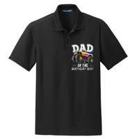 Dad Of The Birthday Boy Monster Truck Birthday Novelty Gift Dry Zone Grid Polo