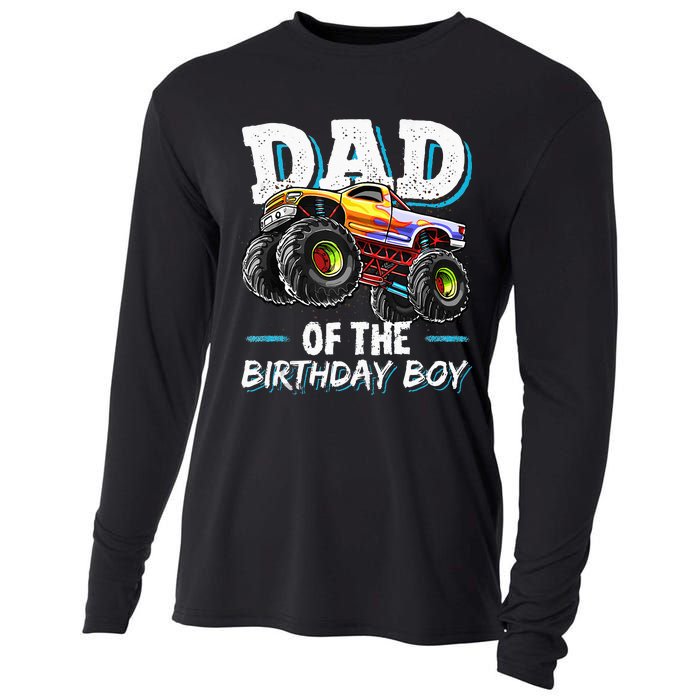 Dad Of The Birthday Boy Monster Truck Birthday Novelty Gift Cooling Performance Long Sleeve Crew