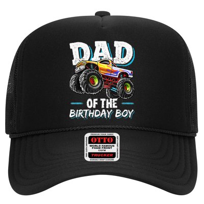 Dad Of The Birthday Boy Monster Truck Birthday Novelty Gift Trucker Hat