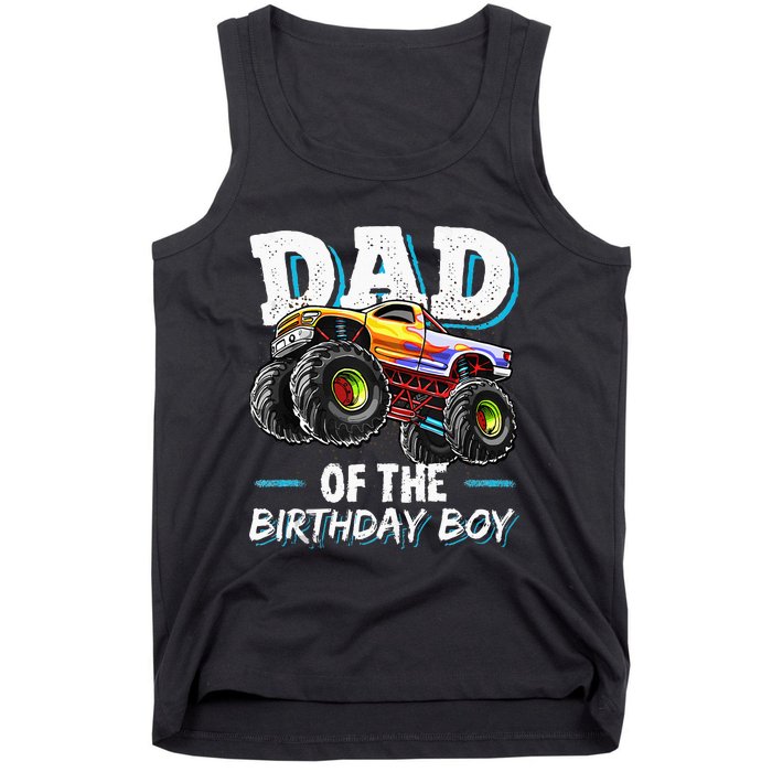 Dad Of The Birthday Boy Monster Truck Birthday Novelty Gift Tank Top