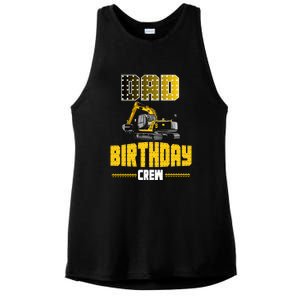 Dad Of The Birthday Crew Party Excavator Ladies PosiCharge Tri-Blend Wicking Tank