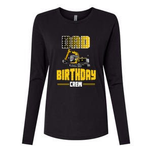 Dad Of The Birthday Crew Party Excavator Womens Cotton Relaxed Long Sleeve T-Shirt