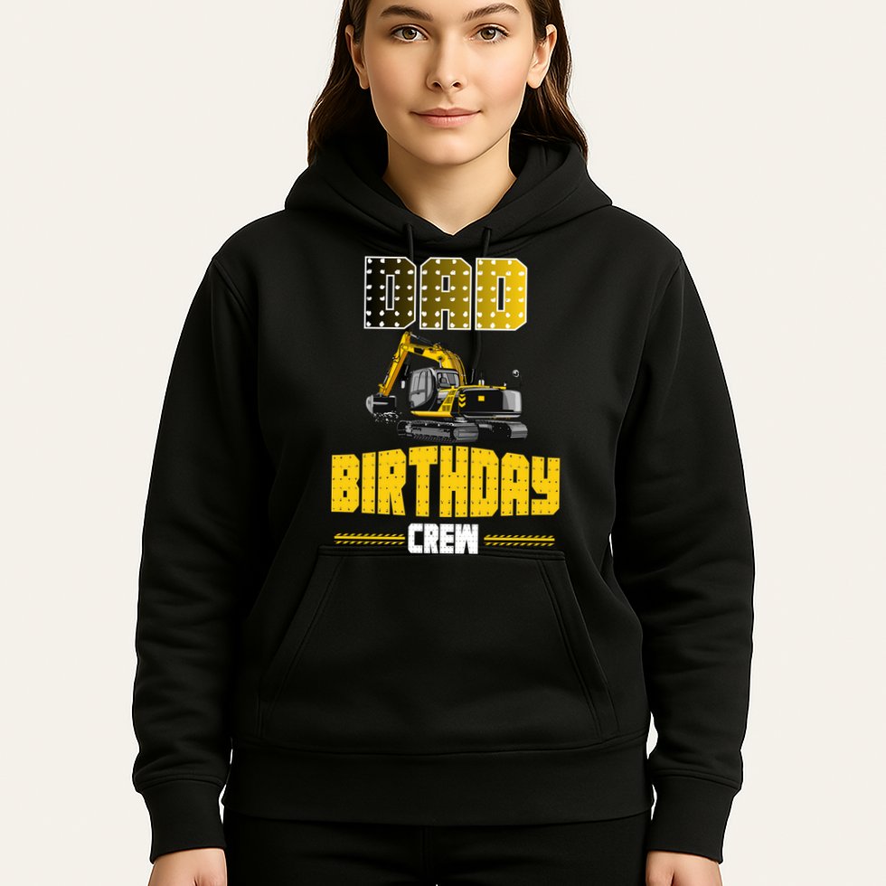 Dad Of The Birthday Crew Party Excavator Hoodie