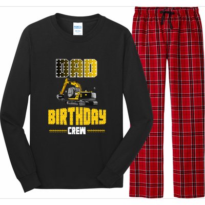 Dad Of The Birthday Crew Party Excavator Long Sleeve Pajama Set