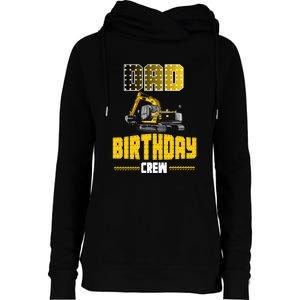 Dad Of The Birthday Crew Party Excavator Womens Funnel Neck Pullover Hood