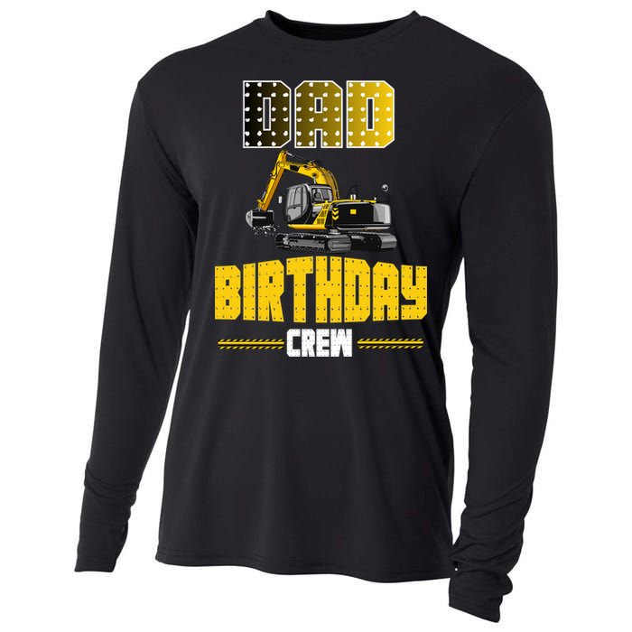 Dad Of The Birthday Crew Party Excavator Cooling Performance Long Sleeve Crew