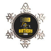 Dad Of The Birthday Crew Party Excavator Metallic Star Ornament