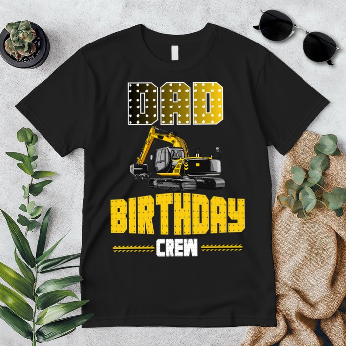 Dad Of The Birthday Crew Party Excavator Premium T-Shirt